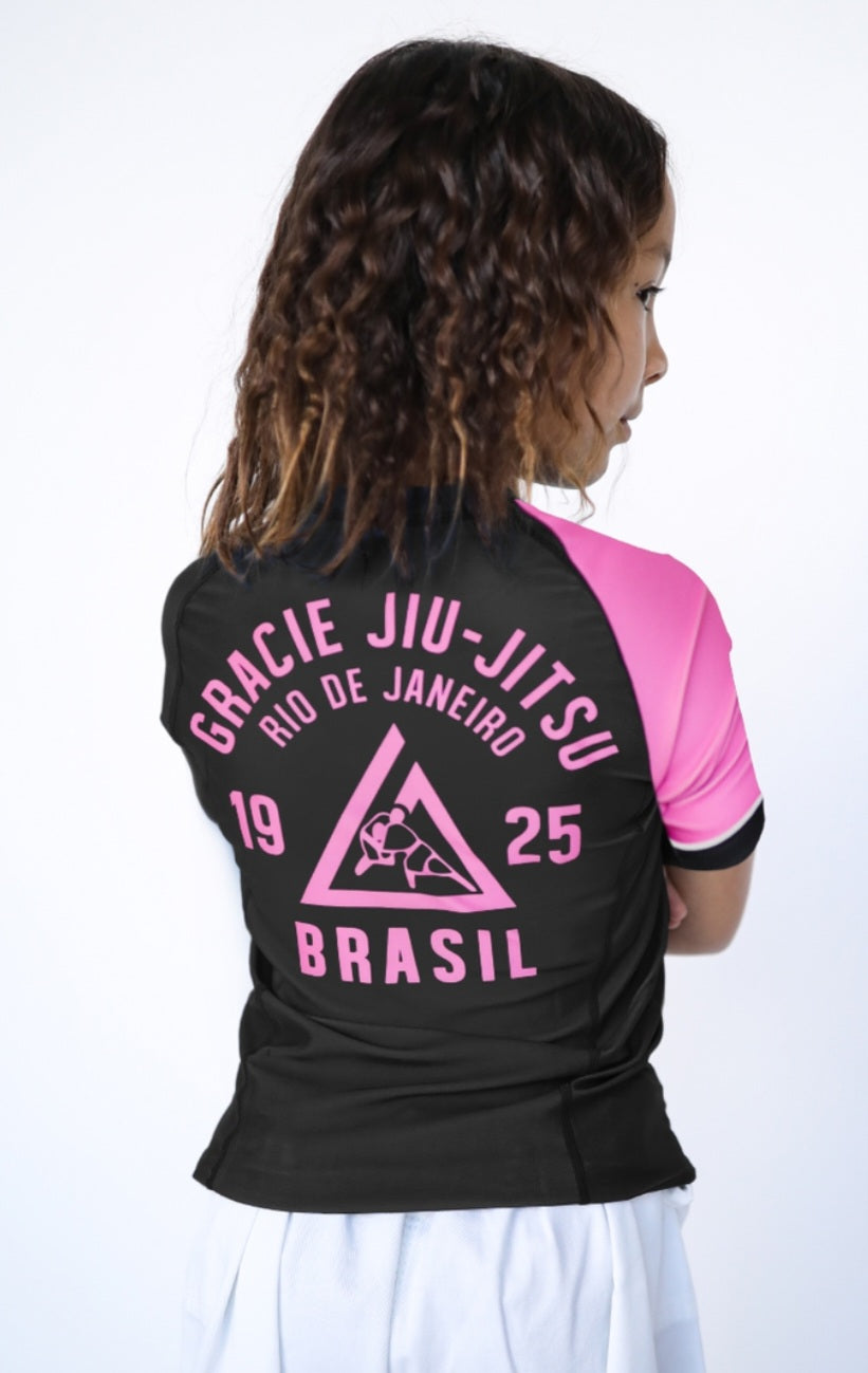 Gracie Pink Short-Sleeve Rashguard (Kids)