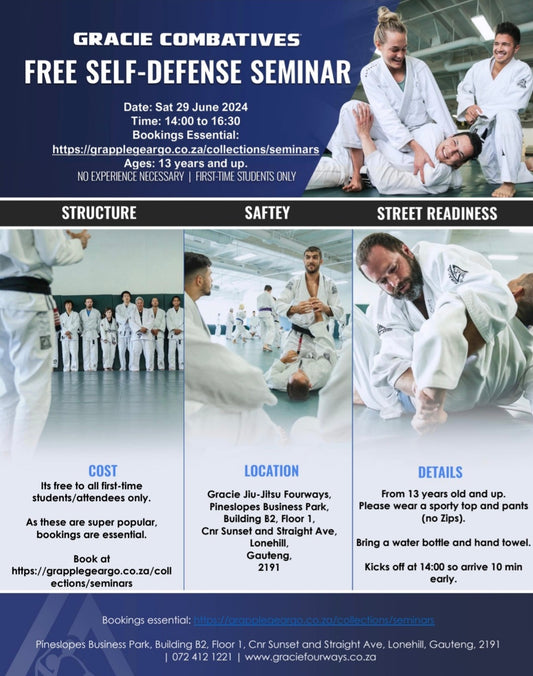 FREE Seminar - Gracie Combatives 101 - 29 June 2024