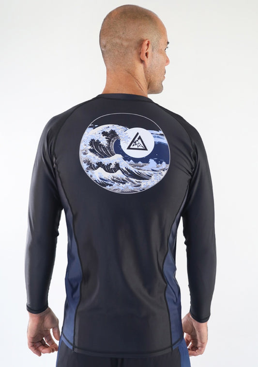 Gracie Midnight Wave Long-Sleeve Rashguard (Men)