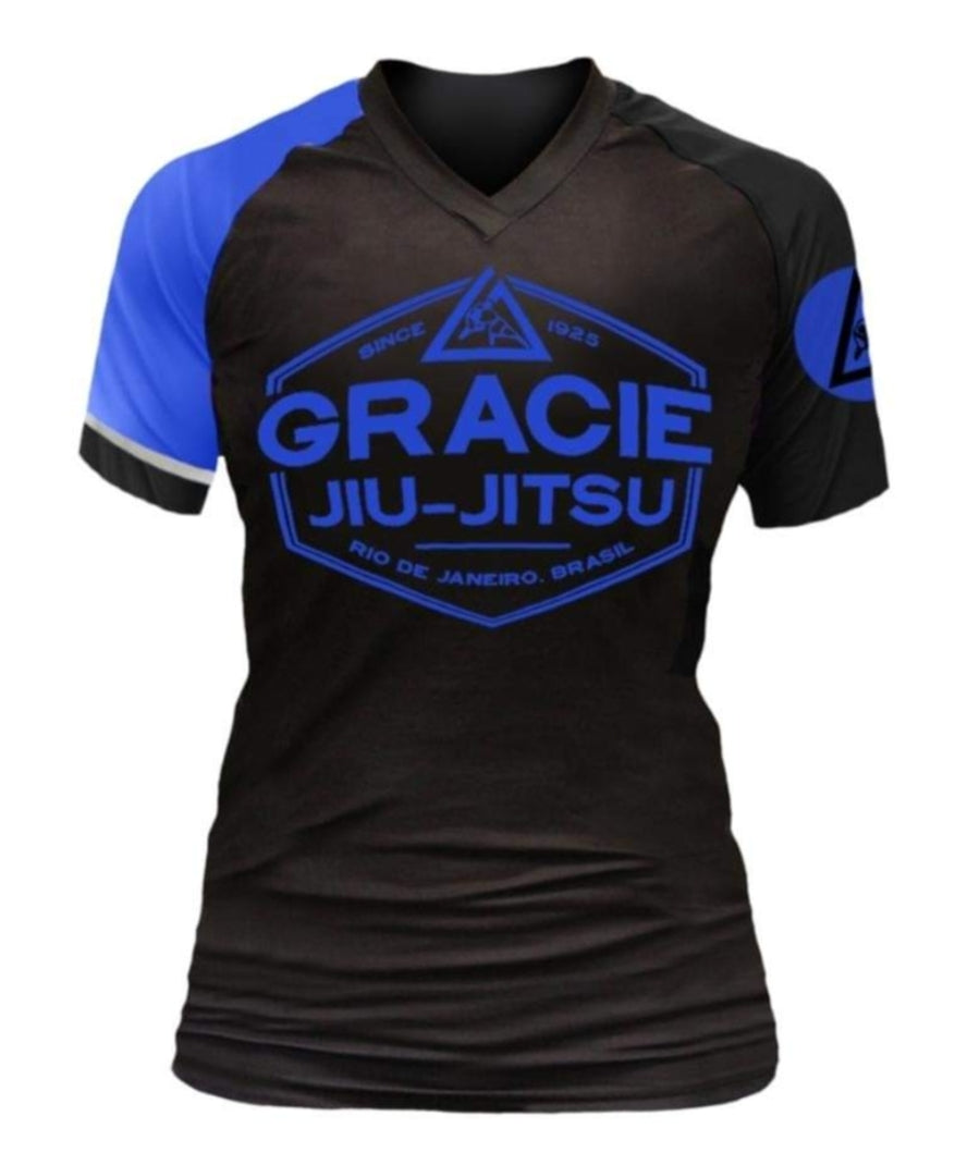 Gracie Rank Short-Sleeve Rashguard (Ladies) Blue